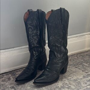 Black Leather Dan Post 13” Maria Snip Toe Western Cowboy Boots
